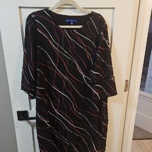 Apt. 9 Black Dress with Multicolor Stripes